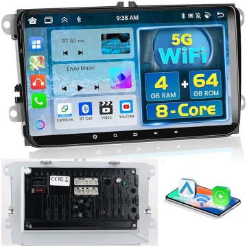 8 Core 4+64G Android 13 Auto radio VW Golf Polo Pa