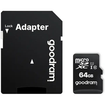 GOODRAM Memory MicroSD Card - 64GB with adapter, U