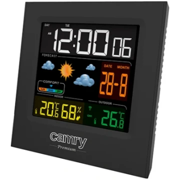 Camry Weather station CR 1166 Black Date display
