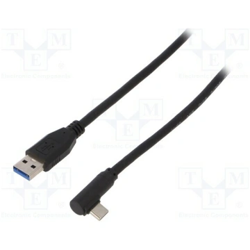 Cable; USB 3.0; USB A plug,USB C angled plug; 2m; 