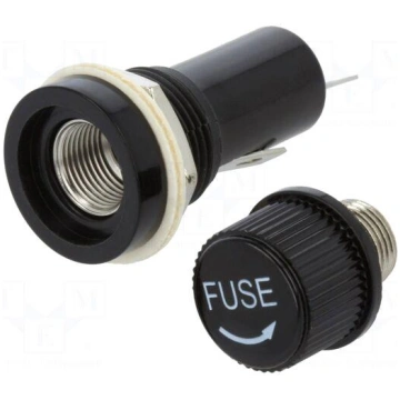 Fuse holder with cover | 6.3x32mm | 10A | 250VAC |