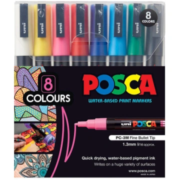 Posca PC-3M Fine Bullet Tip Asst Pack 8