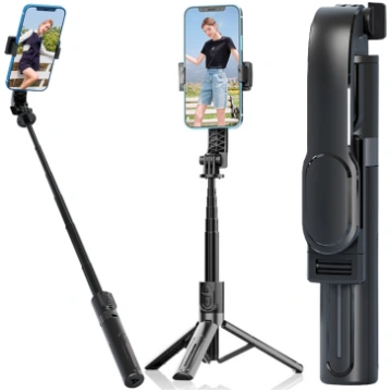 Selfiju nūja ar statīvu un Bluetooth pulti, 90 cm,