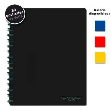 Protect'Doc 30 pochettes noir - Aviation Pass