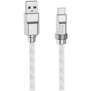 Silicone Cable HOCO Type-A - Type-C, 100W, transpa