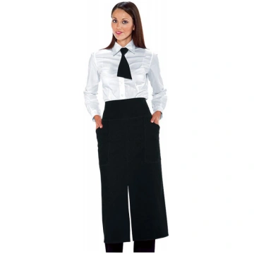 Black French Apron with slit Casolaro Hotellerie S