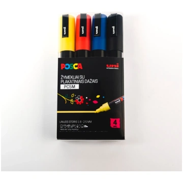 Marķieri Uni-Ball Posca PC-5M, 4 gab
