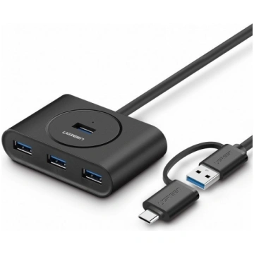 UGREEN HUB USB 3.0 + USB-C 3.1 4-ports OTG (black)