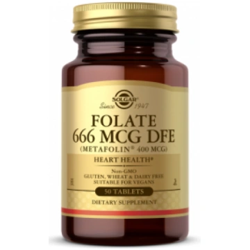 Folate 666 mcg DFE Metafolin 400 mcg Solgar 50 tab