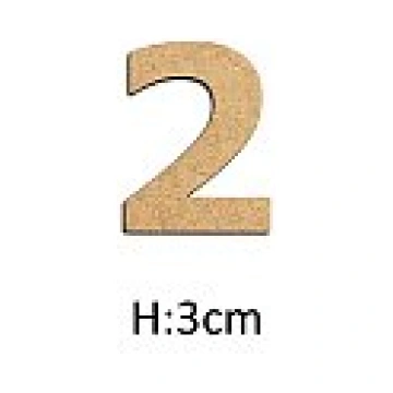 MDF cipars "2", H:3cm