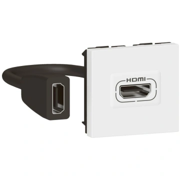 HDMI preterminated socket 2 modules white Mosaic E