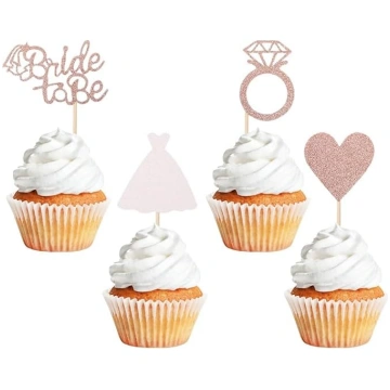 Līgavas cupcake rotājumi, 24 gab. cupcake rotājumi