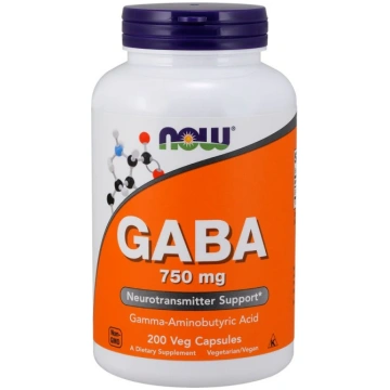 NOW Foods GABA, 750 mg - 200 kapsulas