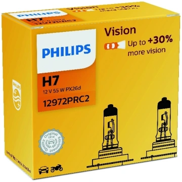 PHILIPS auto spuldze H7 12V 55W PX26D VISION+30% 2