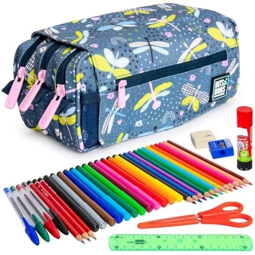 ColePack Design zīmuļu kārbiņa ar 3 rāvējslēdzējie