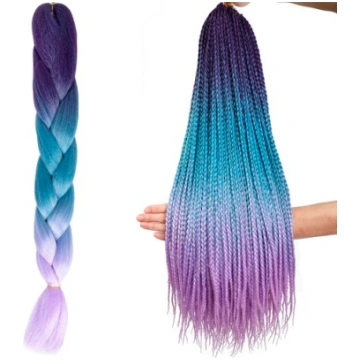 Sintētiskās matu bizes Ombre zilas/violetas W10342