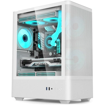 iONZ PC korpuss mATX Mid Tower ar 3 ARGB PWM venti
