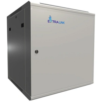 Pelēka sienas skapis ar metāla durvīm 12U 600x600 