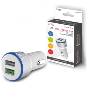 Lādētājs Savio Car Quick Charge Charger LED Diode 