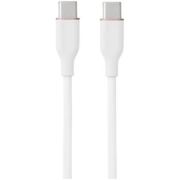 Silicone Cable USB Type-C - Type-C, 60W, (white, 1
