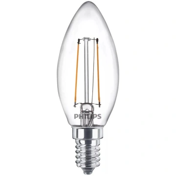 Philips LED kvēldiega sveces formas spuldze B35 E1
