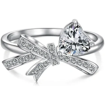 "TWINKLE BOW" SILVER RING - Silver / 8