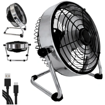 Kluss metāla galda ventilators 22cm USB-C 2 ātrumi