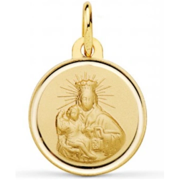 Médaille Or 18K Notre Dame du Mont Carmel Bisel 14