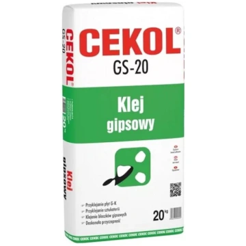Ģipša līme ģipškartona plāksnēm Cekol GS-20, 20 kg