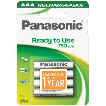 Uzlādējamās baterijas Panasonic, AAA, 750 mAh, 4 g