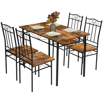 HOMYLIN Vintage Dining Set 5 Pieces 1 Dining Table
