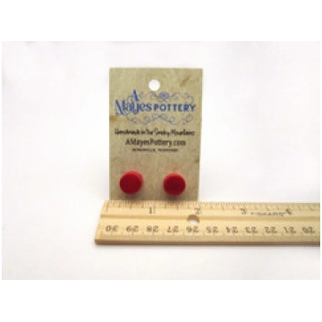 Small Round Ceramic Post Earrings Handmade in USA 
