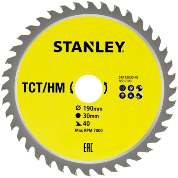 Zāģa ripa kokam STANLEY STA13035-XJ, 190x30mm, 40T