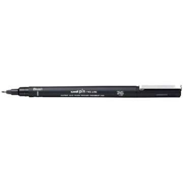 Flomāsters Uni Pin Brush, melns