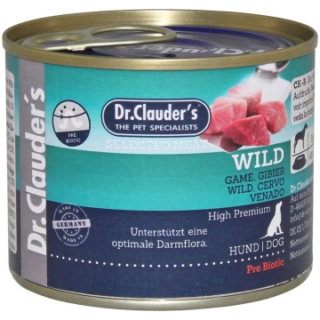 Dr.Clauder´s Wild, Konservi Suņiem, 200g, DrC32242