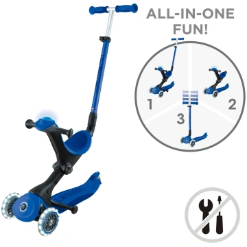 GLOBBER skrejritenis Go Up Deluxe Lights, tumši zi