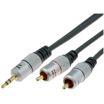; Cable; Jack 3.5mm plug,RCA plug x2; 3m; black; P