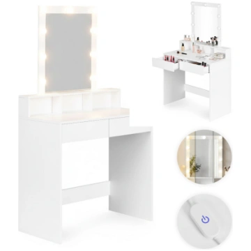 Modernhome kosmētikas galdiņš ar LED spoguli un 2