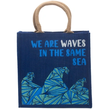 Džutas iepirkumu soma (We are the waves) zila