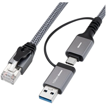 MicroConnect CAT6 FTP to USB A-C adapter cable, 1 