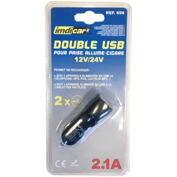 Auto telefona lādētājs Imdicar, USB