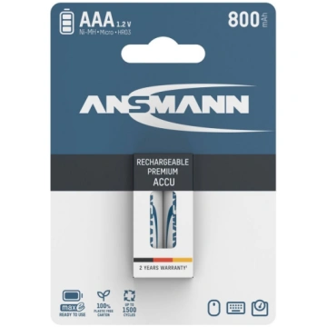 12x2 Ansmann maxE NiMH bat. Micro AAA 800 mAh