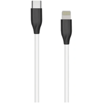 Silicone Cable USB Type C- Lightning, 2m (white)