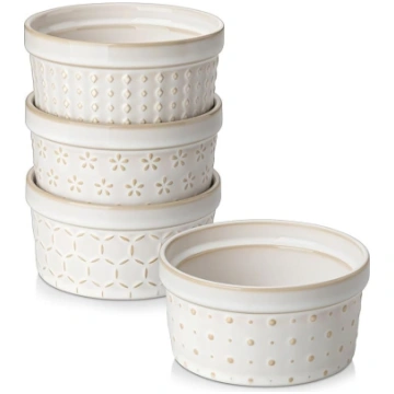 MALACASA Ramekin 240 ml suflē trauku komplekts, 4