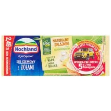 Kausētais siers HOCHLAND, ar zaļumiem, 90g (450-17