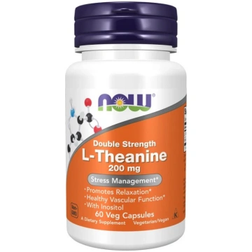 NOW Foods divkārša stipruma L-teanīns, 200 mg - 60