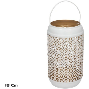 Lida balta sveču laterna 18 cm 10.00 x 10.00 x 18.