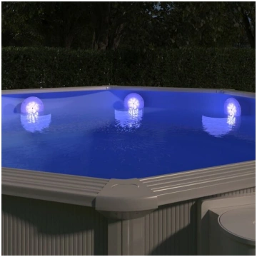 vidaXL iegremdējama, peldoša baseina LED lampa, ar