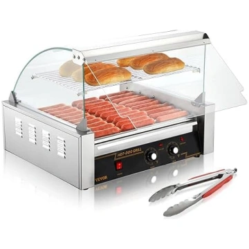 VEVOR Hot Dog Maker Hotdogu grils Hotdogu riteņi G
