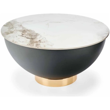 CECILIA coffee table, marble / grey / gold